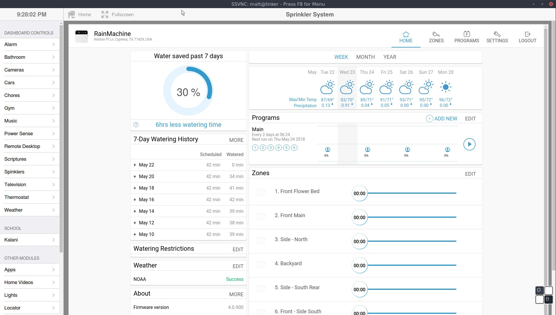 RainMachine Sprinkler System